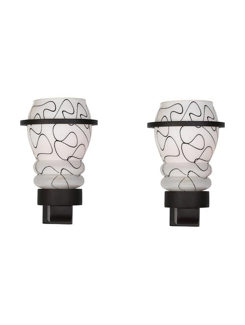designer hand decorative colorful glass wall lamp light with stylish wooden fitting ( set of two )-el79 - 18840598 - Standard Image - 0