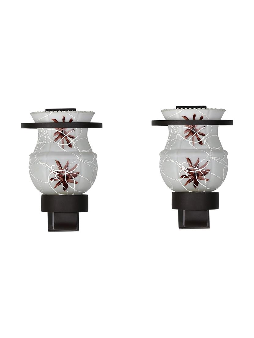 designer hand decorative colorful glass wall lamp light with stylish wooden fitting  ( set of two )-el82 - 18840607 -  Zoom Image - 0