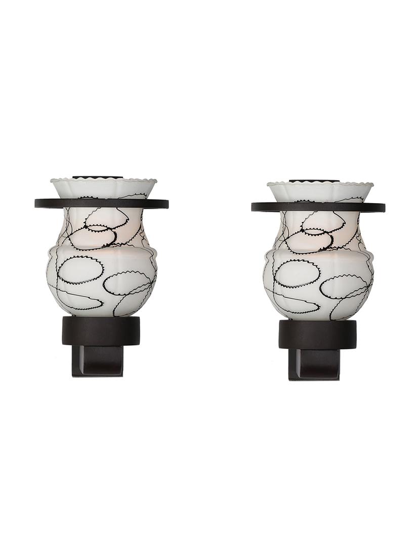 designer hand decorative colorful glass wall lamp light with stylish wooden fitting  ( set of two )-el83 - 18840610 -  Zoom Image - 0