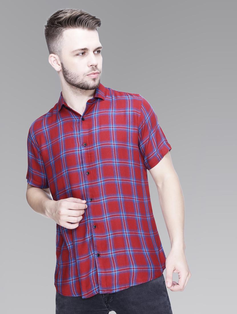 red cotton casual shirt