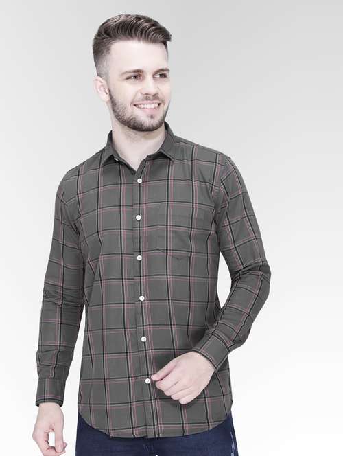 grey cotton casual shirt - 18841812 -  Standard Image - 0