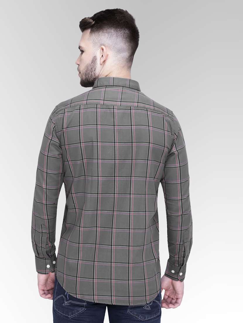 grey cotton casual shirt - 18841812 - Standard Image - 3