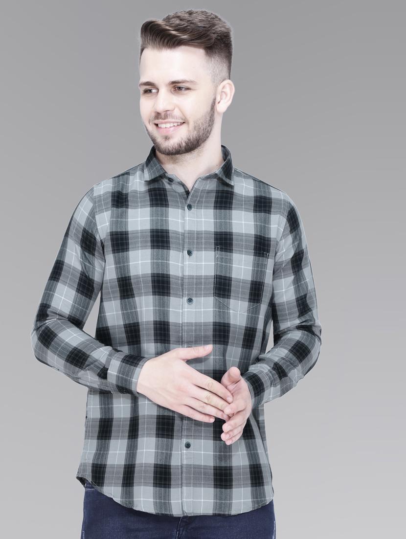 grey cotton casual shirt - 18841813 - Zoom Image - 0