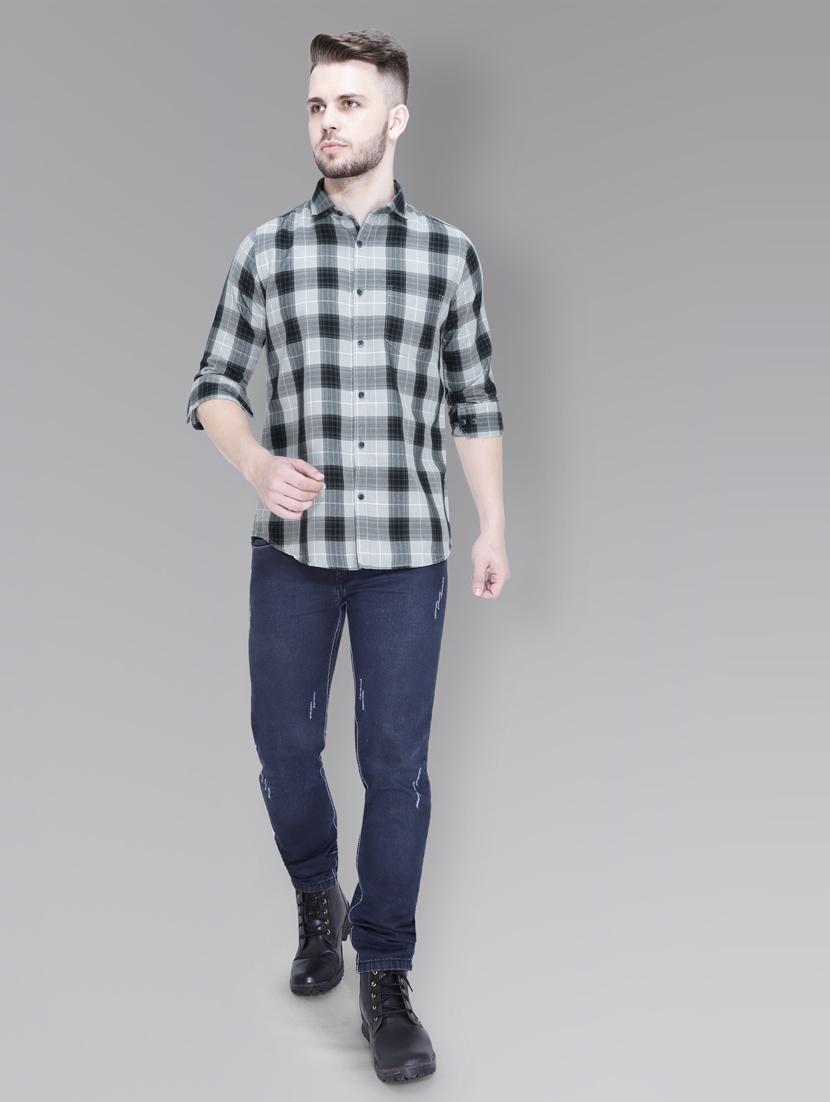 grey cotton casual shirt - 18841813 - Standard Image - 3