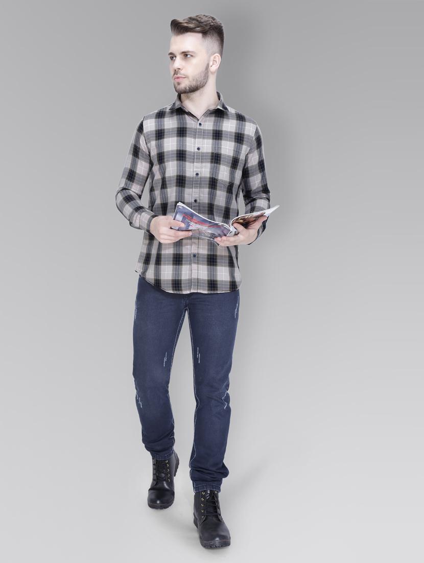 grey cotton casual shirt - 18841814 - Standard Image - 3