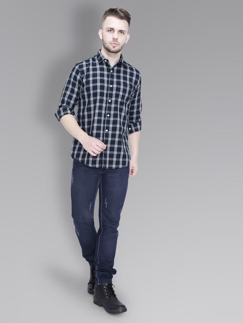 blue cotton casual shirt - 18841815 - Standard Image - 3