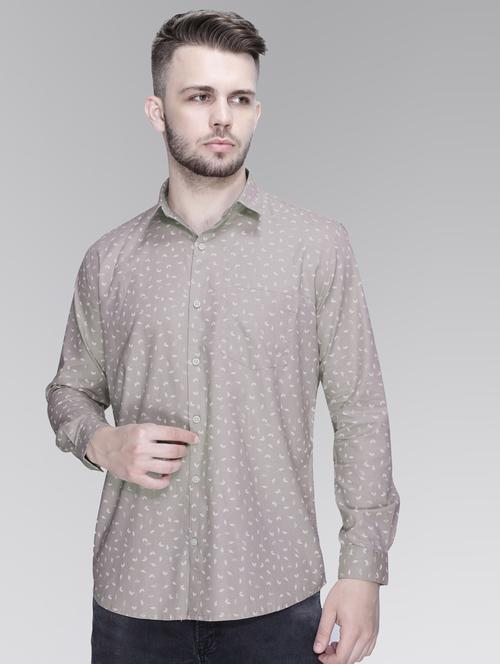 grey cotton casual shirt - 18841816 - Standard Image - 0