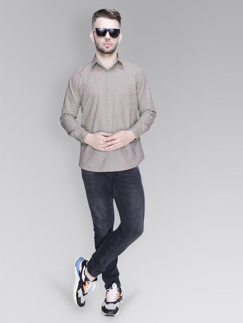 grey cotton casual shirt - 18841816 - Standard Image - 3