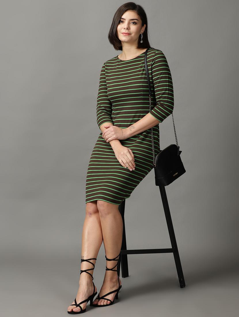 women's bodycon striped dress - 18843124 - Standard Image - 3