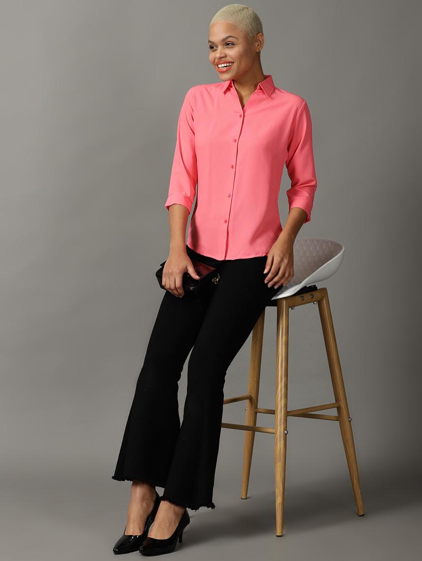 coral polyester regular shirt - 18843187 - Standard Image - 3