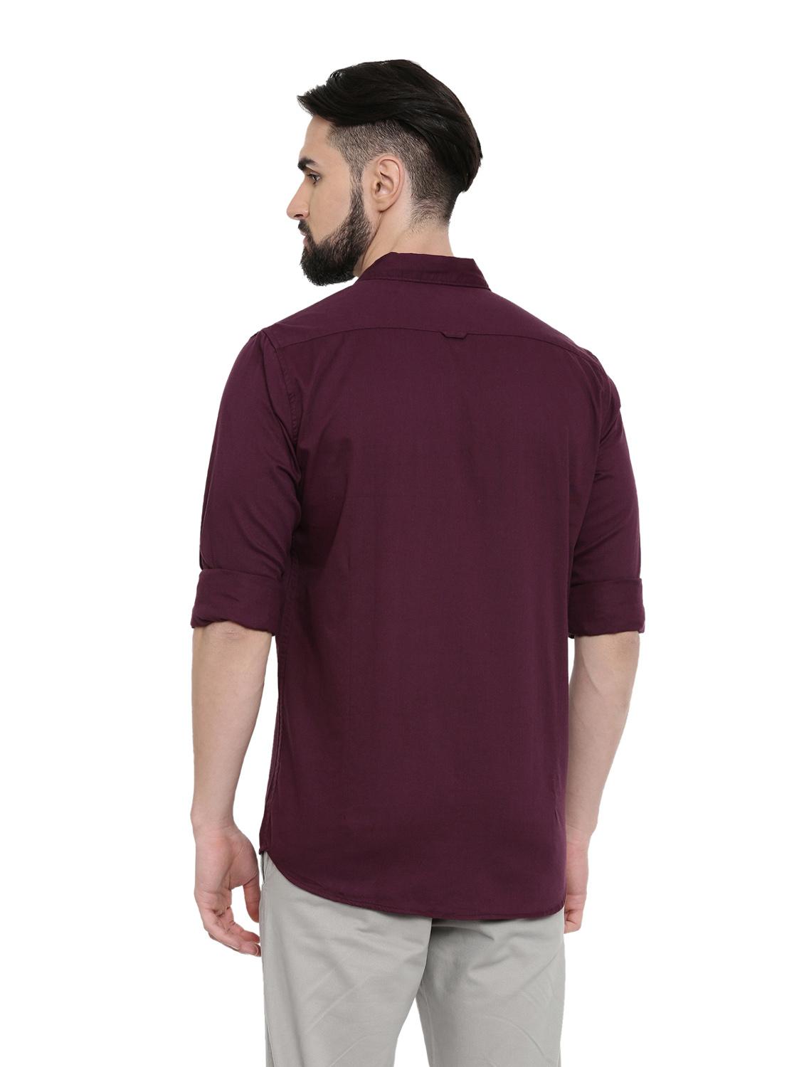 purple cotton casual shirt - 18843981 - Standard Image - 3