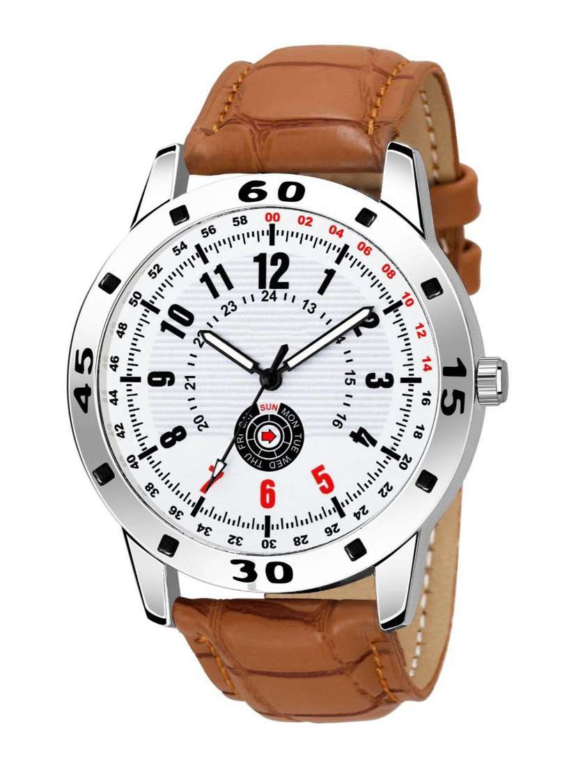 sports design latest blue leather belt analog watch