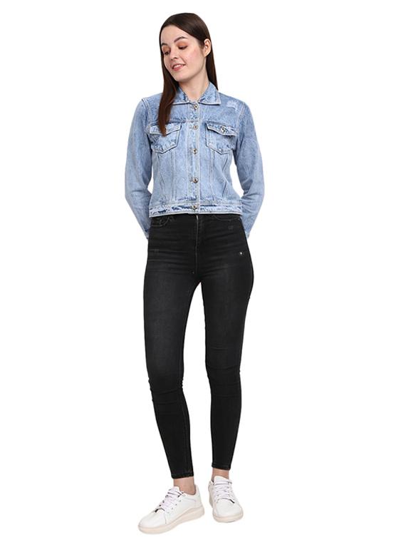 light blue denim jacket - 18844575 - Standard Image - 3