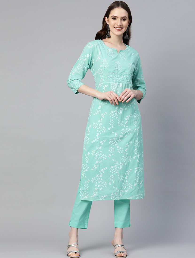 printed kurta pant set