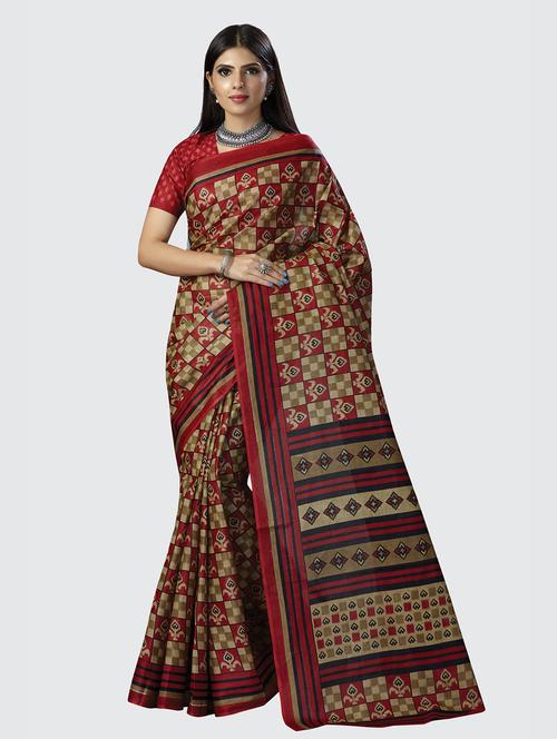 multi colored printed saree with blouse - 18855009 - Standard Image - 0