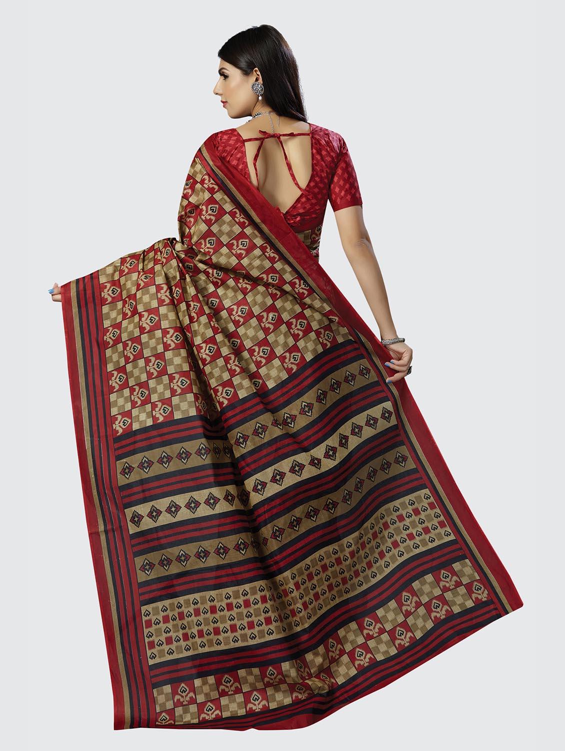multi colored printed saree with blouse - 18855009 - Standard Image - 3