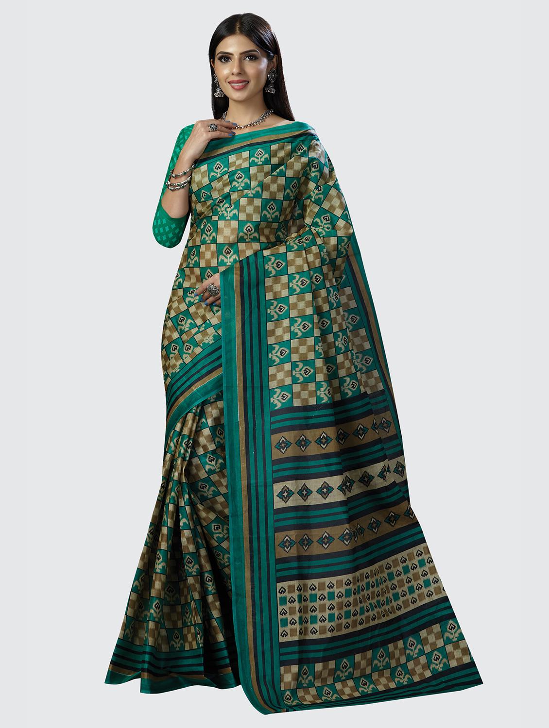 multi colored printed saree with blouse - 18855010 - Zoom Image - 0