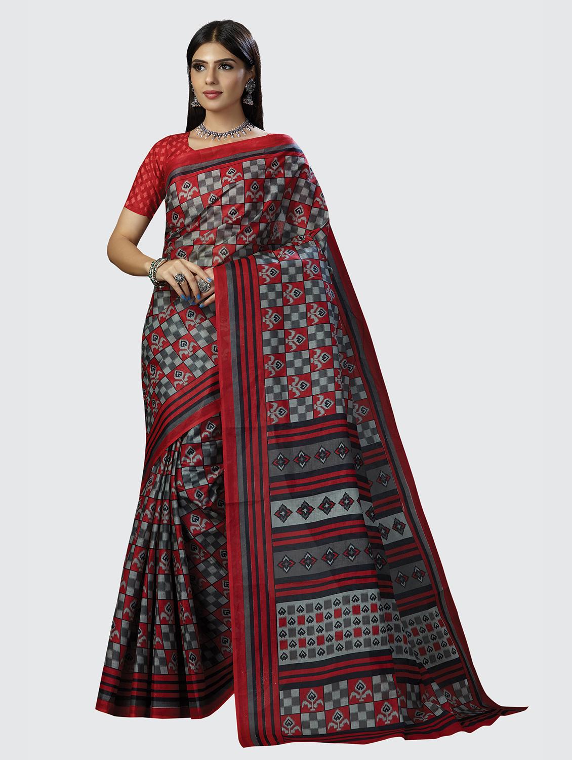 multi colored printed saree with blouse - 18855026 -  Zoom Image - 0