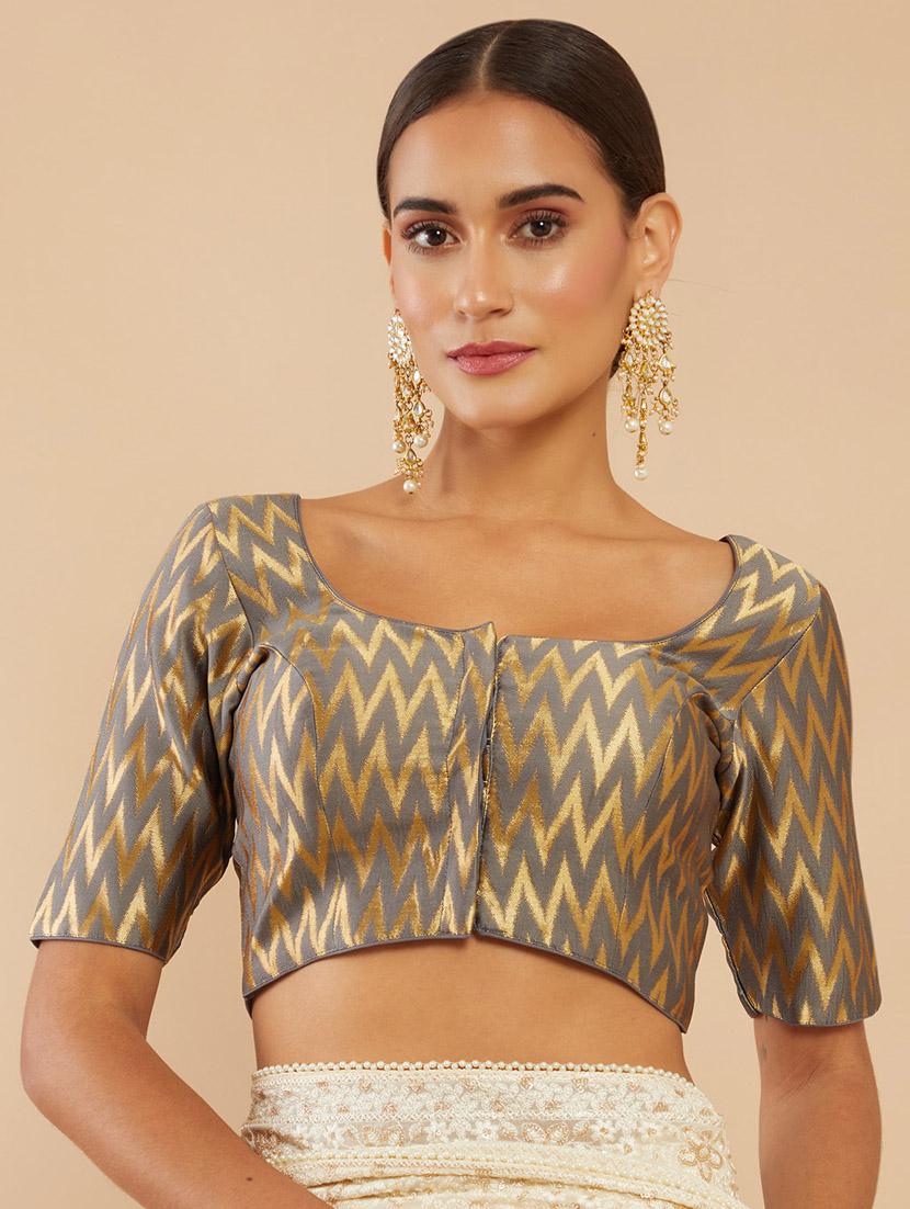 grey silk regular blouse - 18857881 -  Zoom Image - 0
