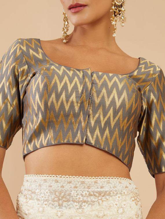 grey silk regular blouse - 18857881 - Standard Image - 3