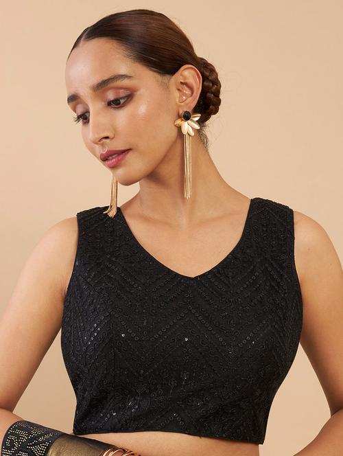 black net regular blouse - 18858016 - Standard Image - 0