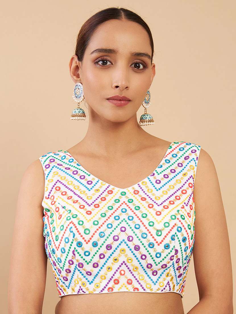 white georgette regular blouse - 18858026 - Zoom Image - 0