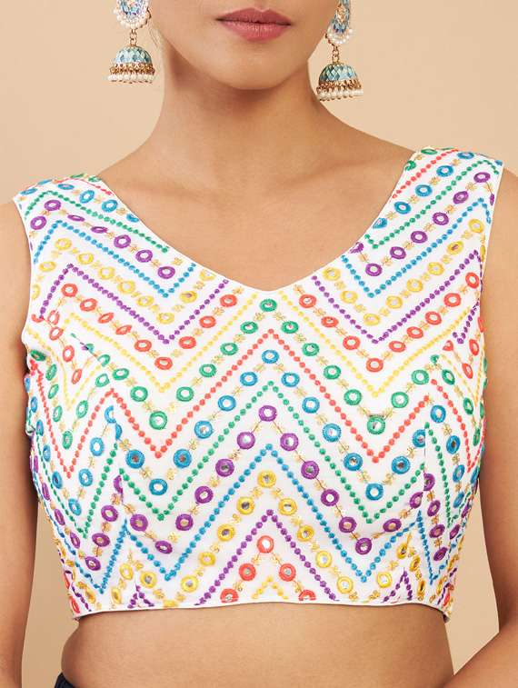 white georgette regular blouse - 18858026 - Standard Image - 3