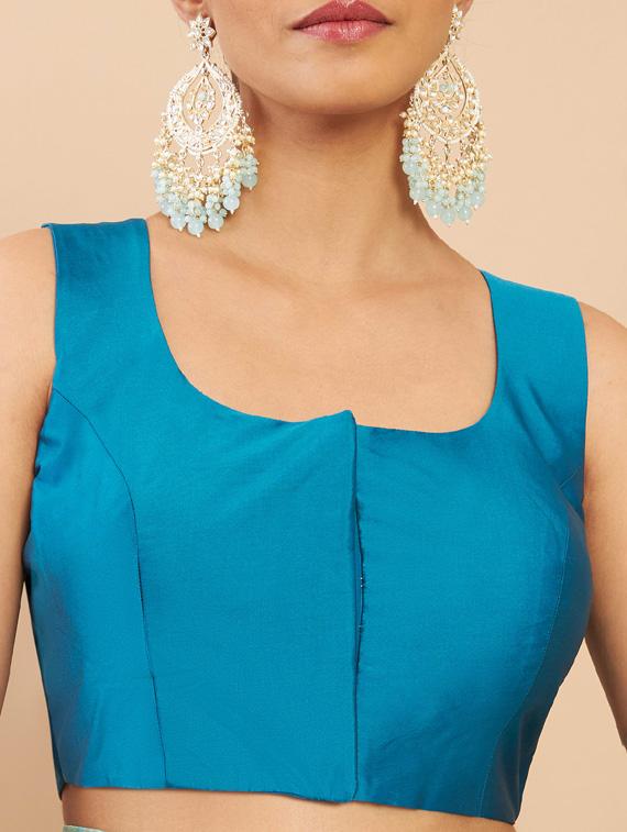 blue silk regular blouse - 18858030 - Standard Image - 3