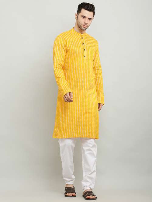 mandarin neck long sleeved kurta - 18874782 - Standard Image - 0