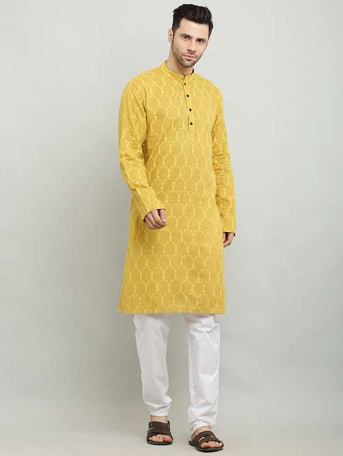 mandarin neck long sleeved kurta - 18874787 - Standard Image - 0