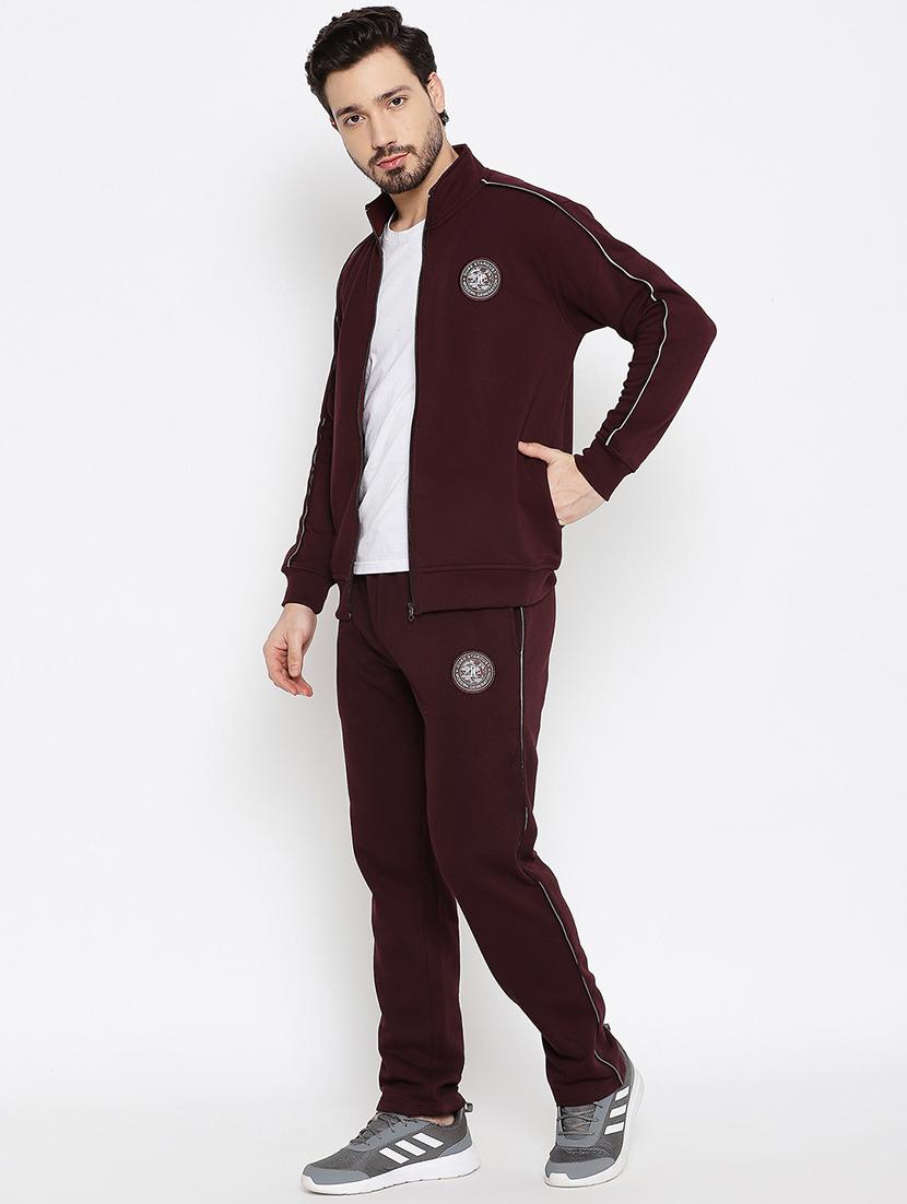 zip up solid track suit - 18874829 - Standard Image - 3