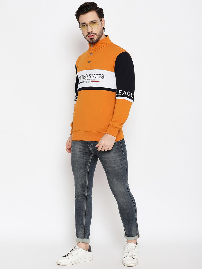yellow cotton blend taped sweatshirt - 18874850 - Standard Image - 3