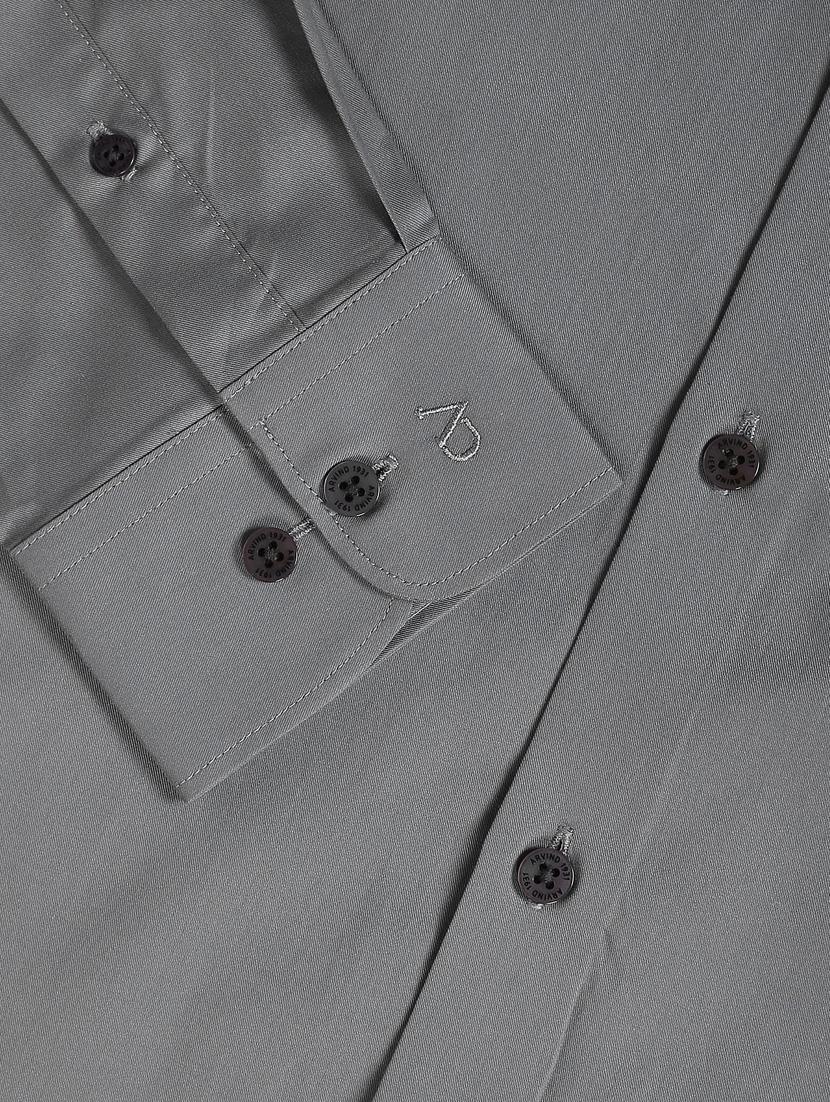 grey cotton formal shirt - 18874885 - Standard Image - 5