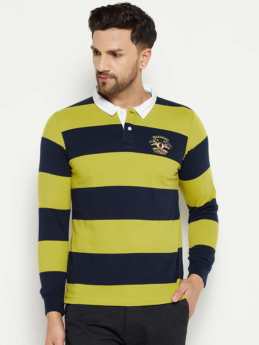 men striped printed polo neck t-shirt - 18874907 -  Zoom Image - 0