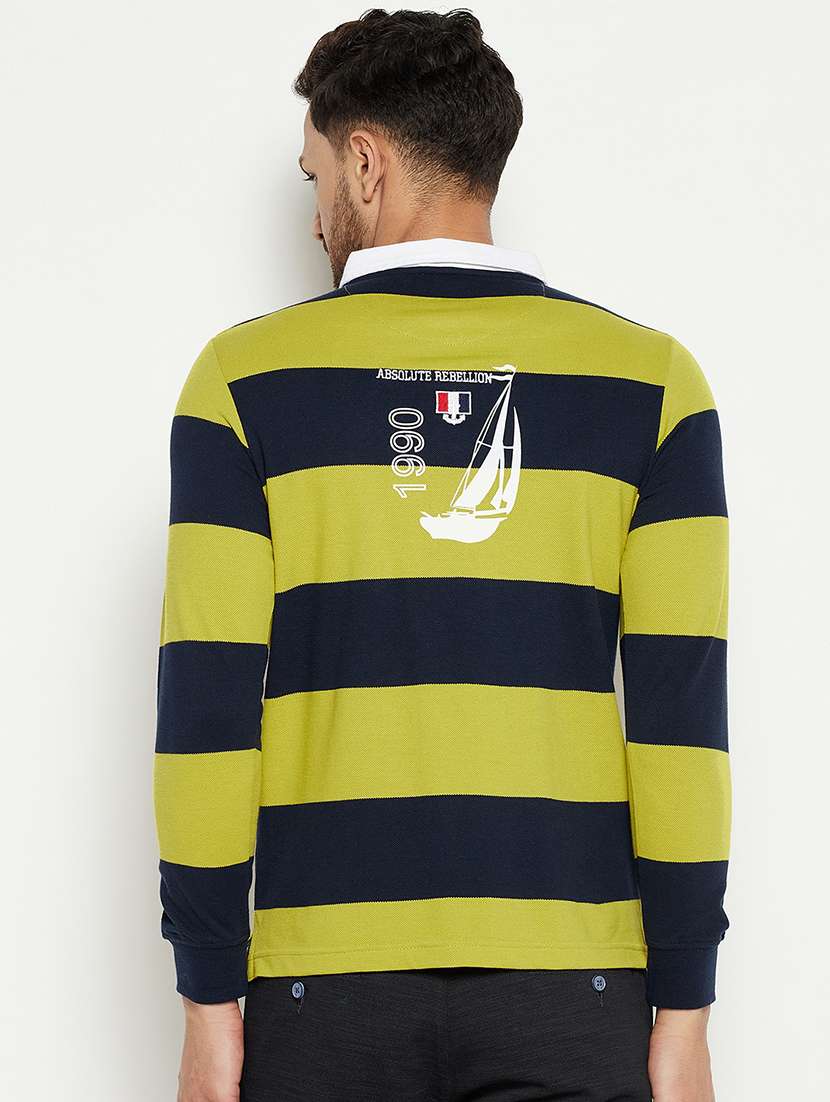 men striped printed polo neck t-shirt - 18874907 -  Standard Image - 3