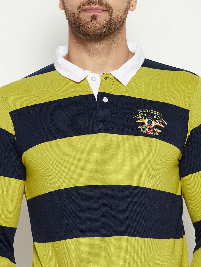 men striped printed polo neck t-shirt - 18874907 -  Standard Image - 5