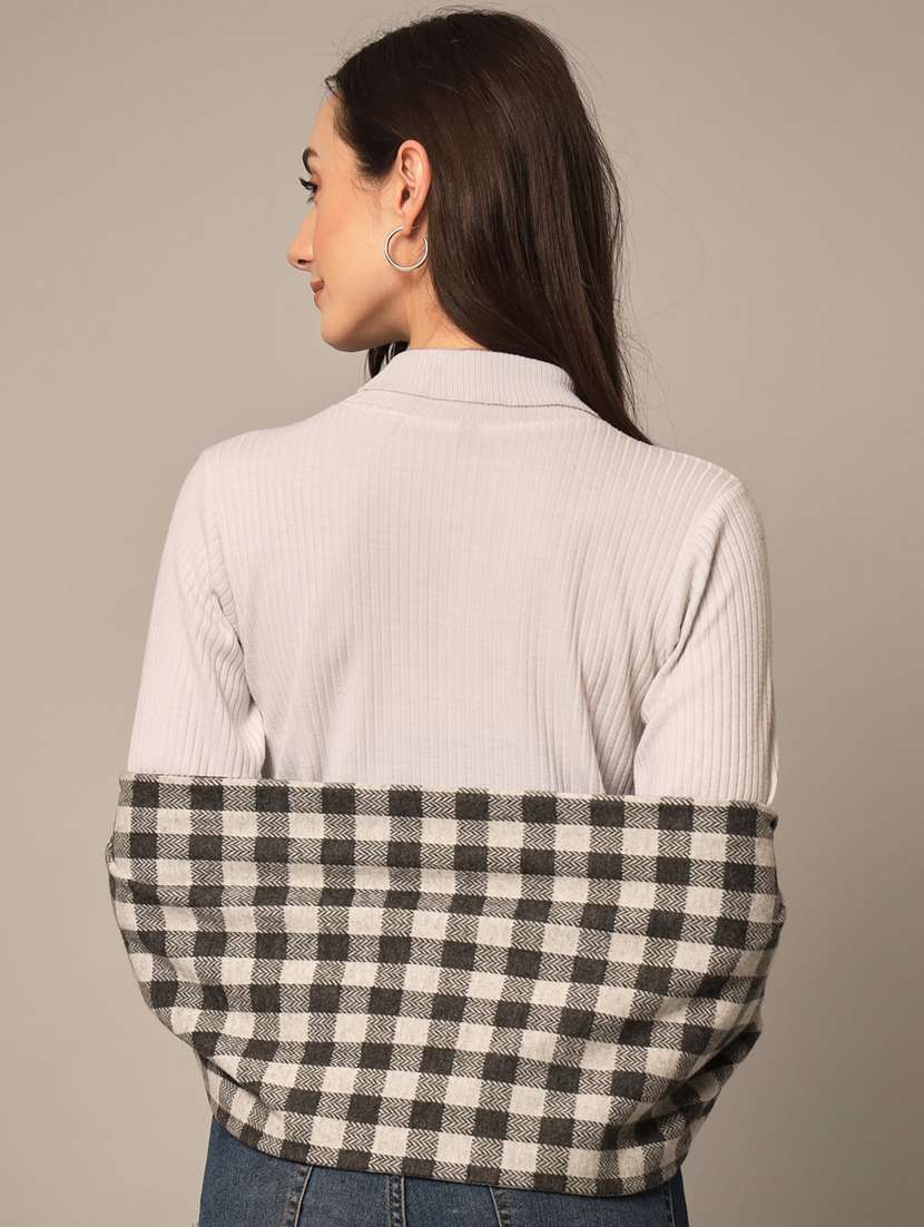 Buy online Black Cotton Checkered Muffler from winter wear for