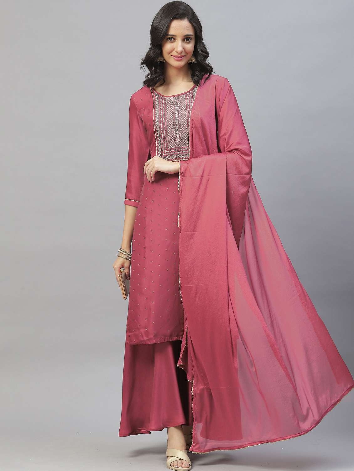 sequin kurta set with dupatta - 18875405 -  Standard Image - 3