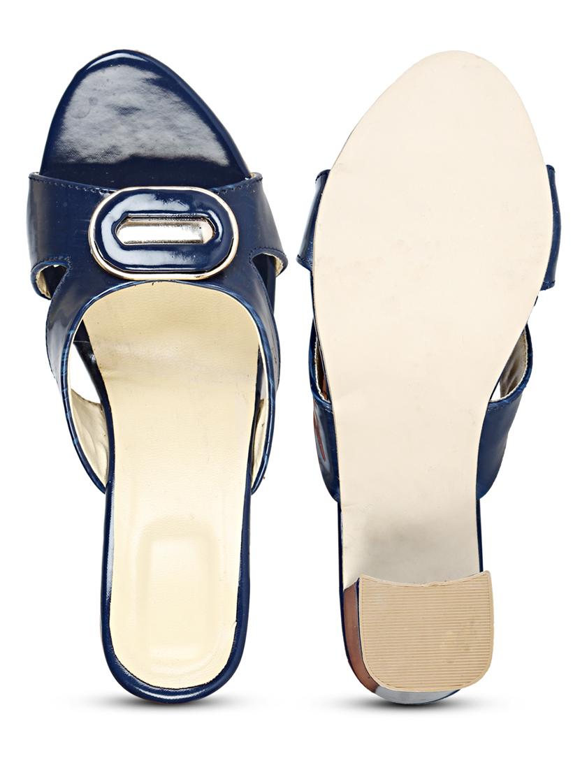 navy solid slip-on sandal - 18875863 - Standard Image - 5