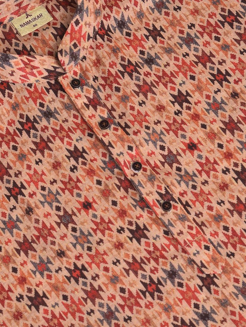 men printed kurta churidar ethnic wear set - 18876070 - Standard Image - 5
