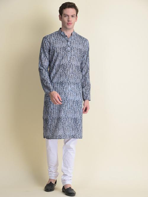 men printed kurta churidar ethnic wear set - 18876073 -  Standard Image - 0