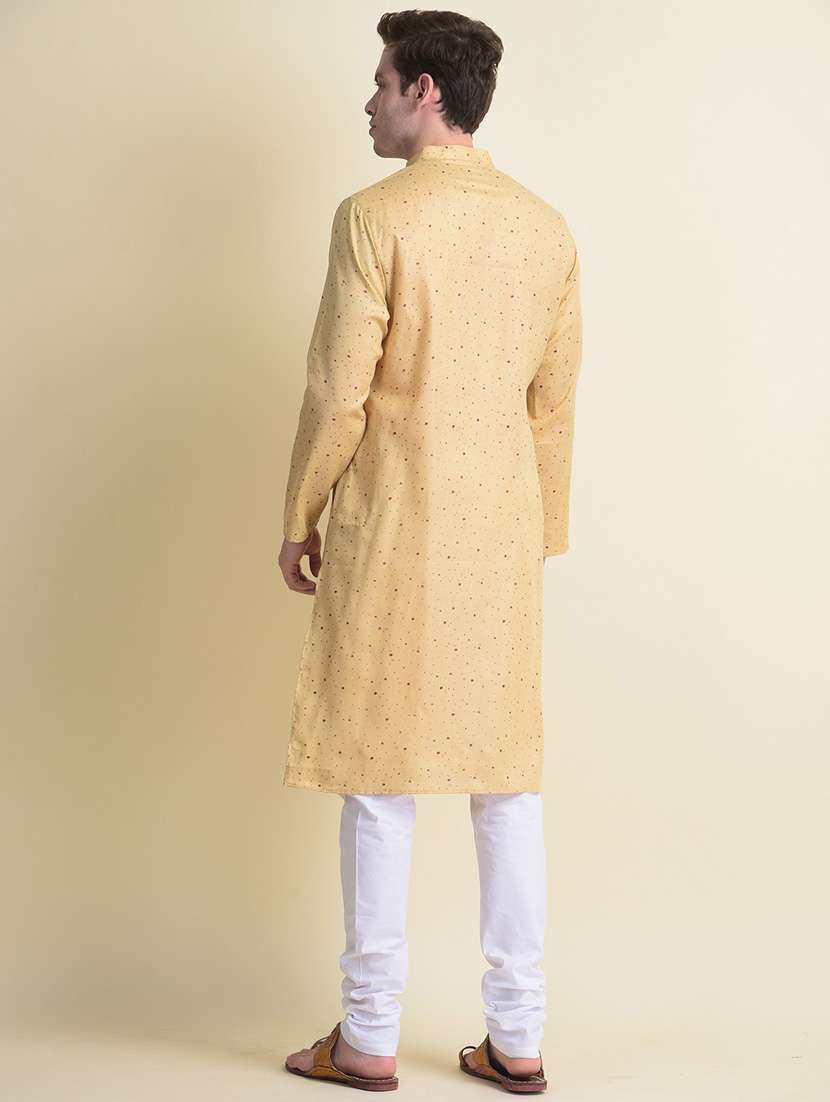 men printed kurta churidar ethnic wear set - 18876109 -  Standard Image - 3