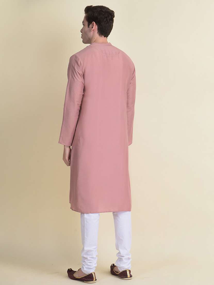 men solid kurta churidar ethnic wear set - 18876111 -  Standard Image - 3