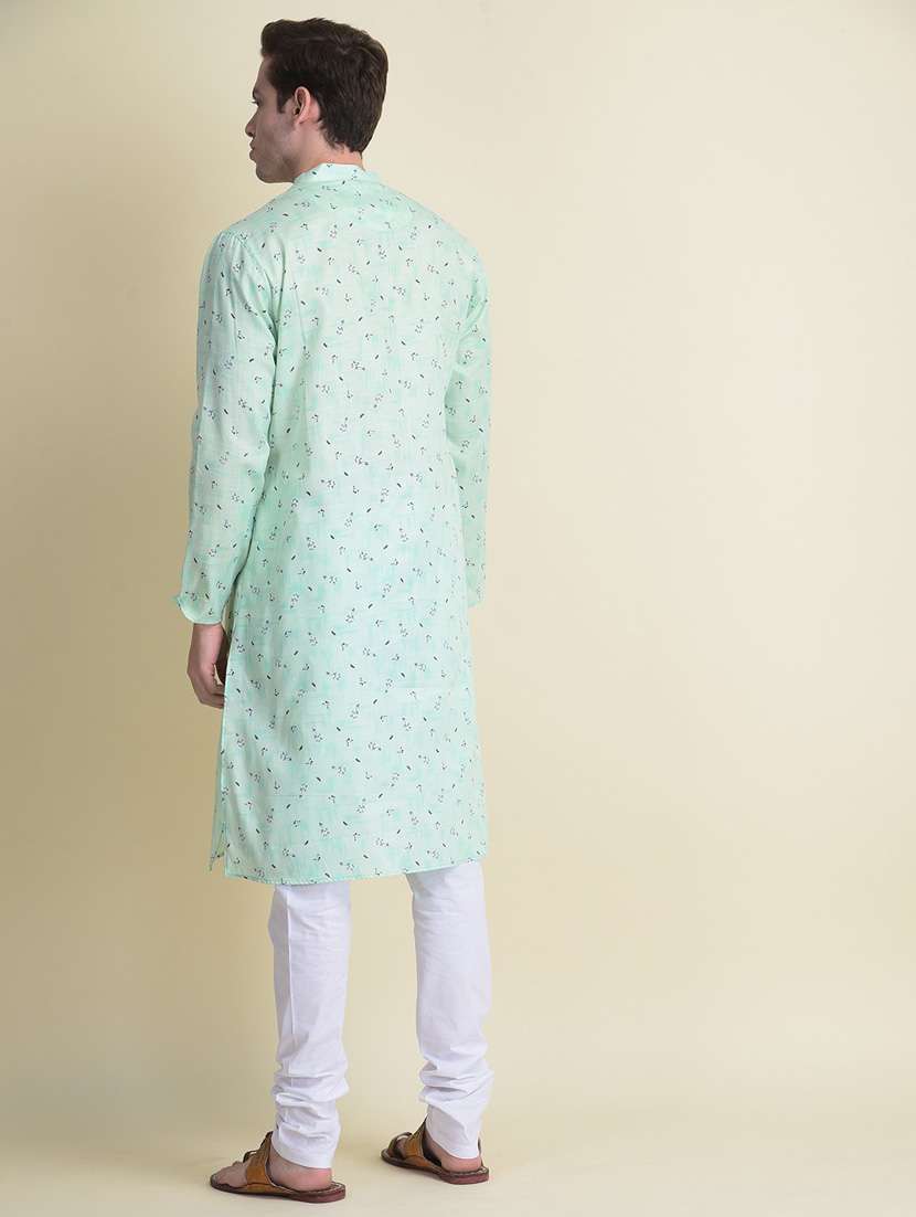 men printed kurta churidar ethnic wear set - 18876133 -  Standard Image - 3