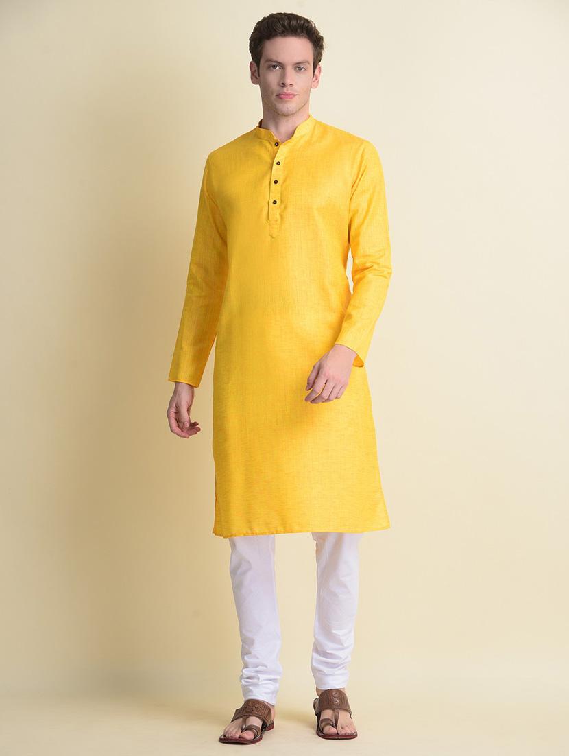 men solid kurta churidar ethnic wear set - 18876138 -  Zoom Image - 0