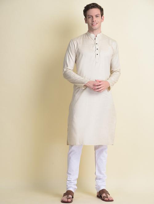 men solid kurta churidar ethnic wear set - 18876164 - Standard Image - 0