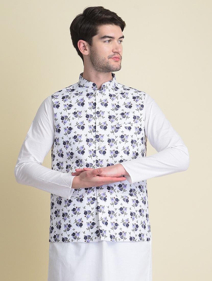 mandarin collar ethnic jacket - 18876211 - Zoom Image - 0