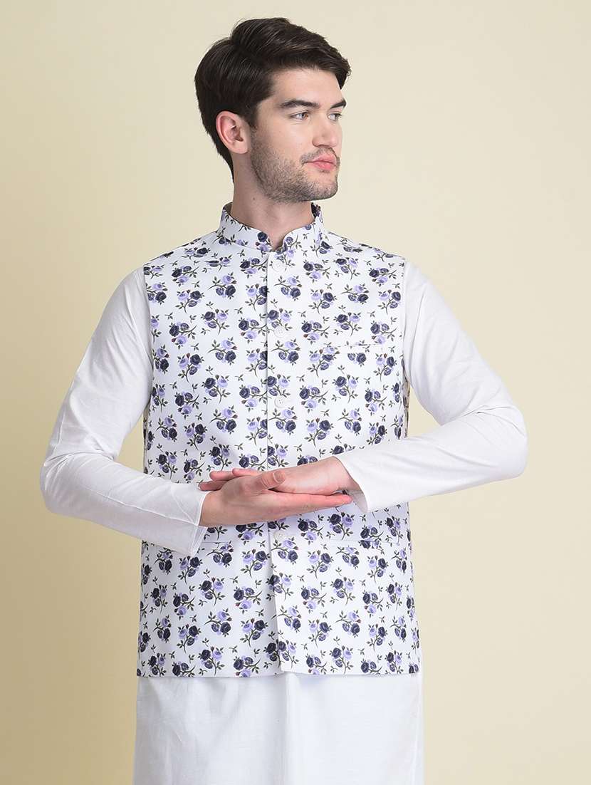 mandarin collar ethnic jacket - 18876212 - Zoom Image - 0