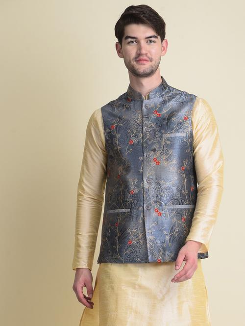 mandarin collar ethnic jacket - 18876228 - Standard Image - 0