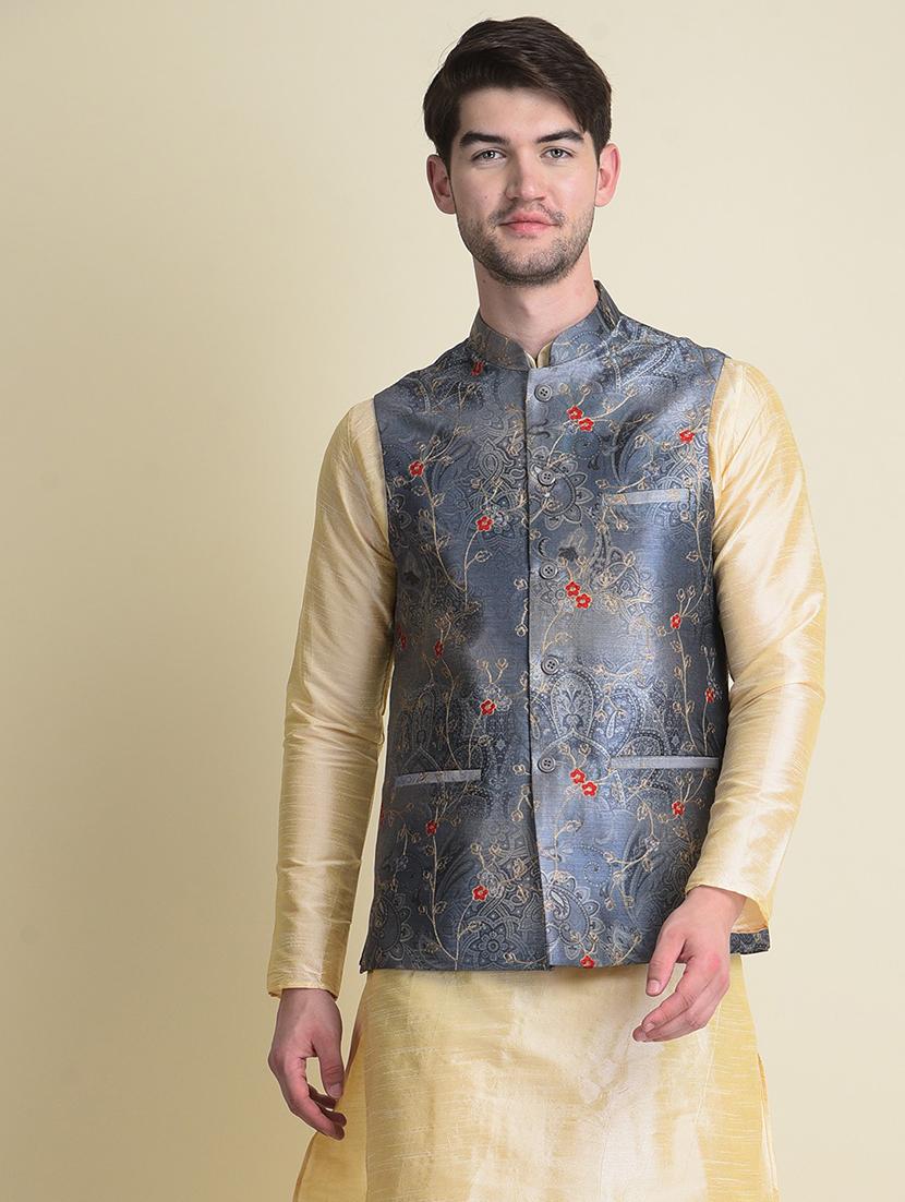 mandarin collar ethnic jacket - 18876228 - Zoom Image - 0